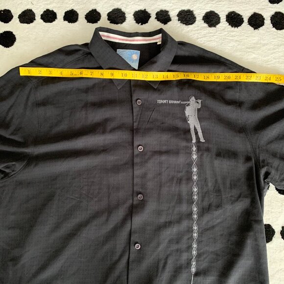 Tommy Bahama Baseball San Francisco Giants Button Up Shirt Mens XL Black Silk - Picture 9 of 11